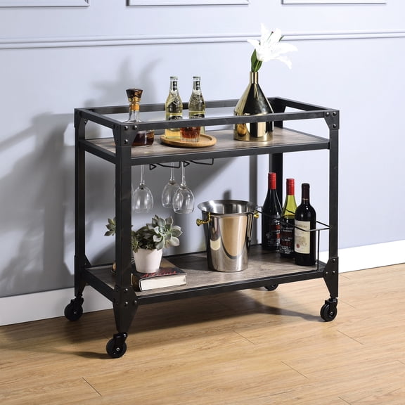 Rustic Oak Finish, Mobile Design | In Dining Room Use, Great for Serving Needs