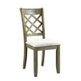 thumbnail image 1 of Rustic Oak Finish Wooden Side Chairs 6pc Set Beige Lenin Upholstered Dining Room Furniture, 1 of 6