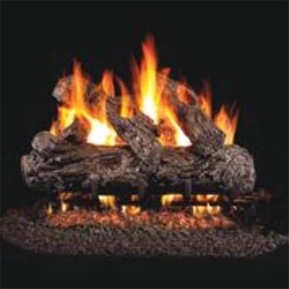 Rustic Oak Gas Logs - 24 in. - Vented - Authentic Refractory Design