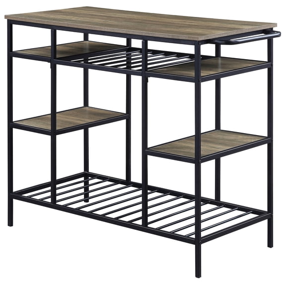 Rustic Oak Kitchen Cart, Industrial Charm | Dining Room for Easy Item Access
