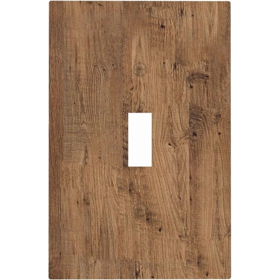 Rustic Oak Wood Texture Weathered Brown Wood Print Decorative Light Switch Cover 1 Gang Single Toggle Device Electrical Faceplate Switchplates Decorator Outlet Wall Plate for Farmhouse Home Decor
