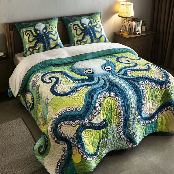 Rustic Octopus 3-Piece Quilted Bedding Set - Walmart.com