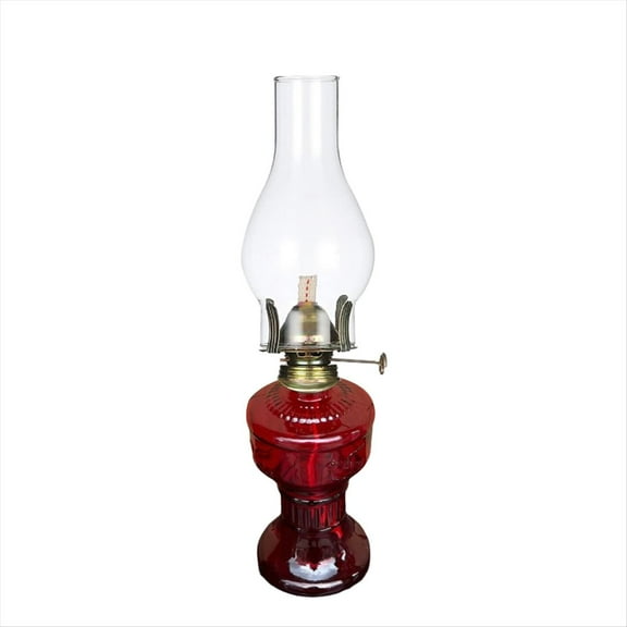 Rustic Oil Lamp Vintage Glass Coal Lamp Oil Lamps for Indoor Use Home Decor Lighting Oil Lantern Red