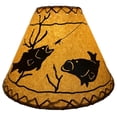 thumbnail image 1 of Rustic Oiled Laced Fish Lamp Shade - 16", 1 of 6