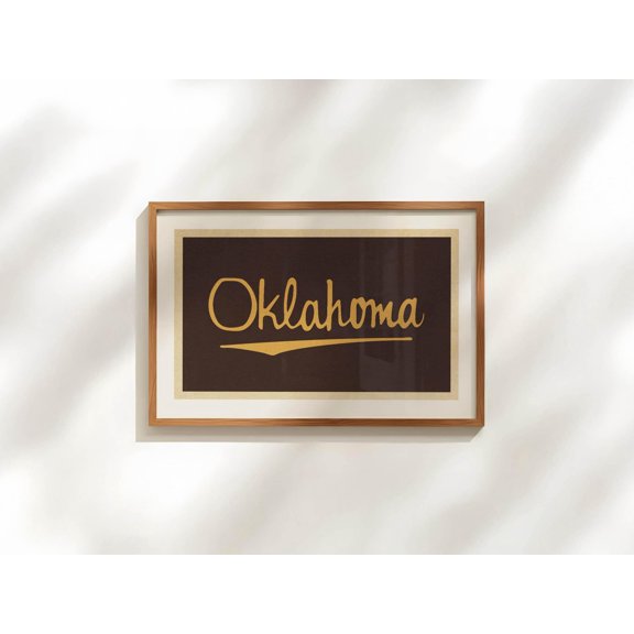Rustic Oklahoma Poster Retro Sooner State Poster Outdoors Wall Art , Poster Print Only