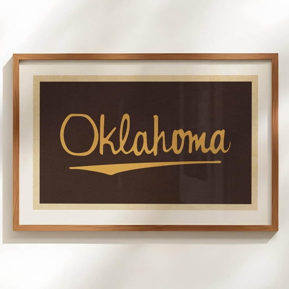 Rustic Oklahoma Print: Retro Sooner State Poster Outdoors Wall Art Home Decor Office Wall Art
