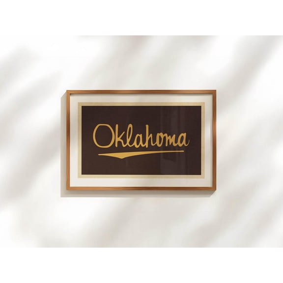Rustic Oklahoma Print Retro Sooner State Poster Outdoors Wall Art, Unframed Paper Poster 8x10in
