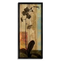 Rustic Orchid Geometric Abstract Botanical & Floral Graphic Art Black Framed Art Print Wall Art