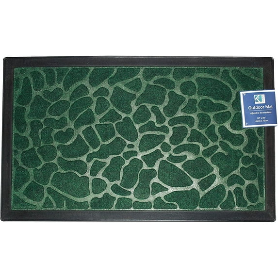 Rustic Outdoor Mat Non Slip Doormat Durable Welcome Mat, Rubber Backing Rug 18"x30" - Green
