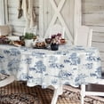thumbnail image 1 of Rustic Oval Tablecloth 60x84 Inch,Blue and White Country Farmhouse Tablecloth,Waterproof Wrinkle Resistant Durable Polyester Oval Table Cloth for Indoor and Outdoor, Holiday Kitchen Dining Party, 1 of 5
