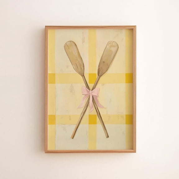 Rustic Paddle Print: Cottagecore Beach House Wall Art Unframed Paper Print