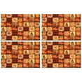 thumbnail image 1 of Rustic Party Placemats Set of 4, Durable Linen Table Mats with Pumpkin and Turkey Pattern, Machine Washable Heat Resistant Fall Dining Table Mats for Family Celebration, 1 of 6