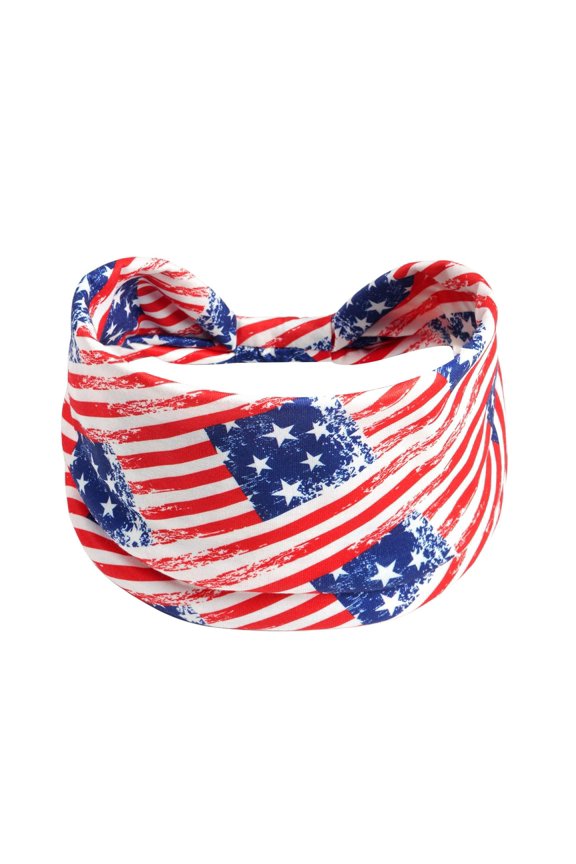 Rustic Patriotic Wreath 15.7 Inch - Red White Blue American Flag Star Garland for Front Door, 4th of July, Memorial Day, and Independence Day Home Decor