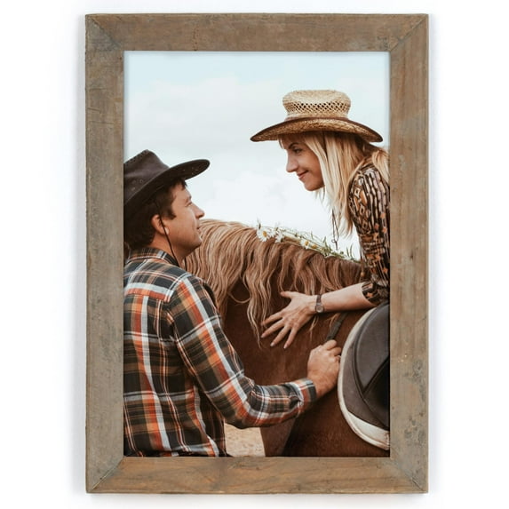 Axeman Rustic Reclaimed Wood 12 x 18 Picture Frame, Natural Weathered Gray