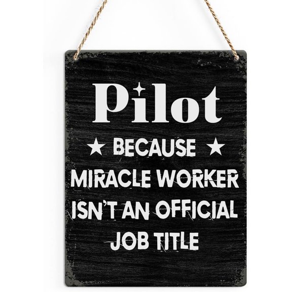 Rustic Pilot Wood Decor Sign, Pilot Quote Printed Wood Sign Wall Art, Hanging Door Sign, Decorative Wood Sign Home Office Decor 8x10