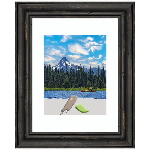 Rustic Pine Black Narrow Wood Picture Frame, Photo Frame, Art Frame