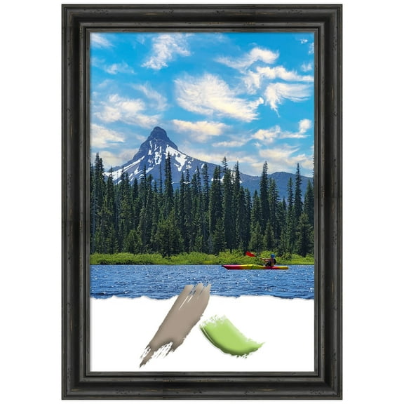 Rustic Pine Black Wood Picture Frame, Photo Frame, Art Frame