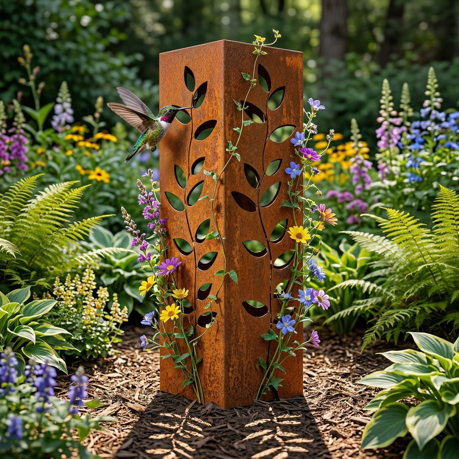 Rustic Pineapple Garden Column Outdoor Metal Sculpture, Modern Yard Statues, Decorative Light Cover, Patio Accent, Weather-Resistant Pineapple Column for Summer Garden, Pathway, Entryway, D