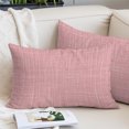 thumbnail image 1 of Rustic Pink Throw Pillow Cover, Pillowcase Protectors with Zipper, Breathable Decorative Lumbar Pillow Case Cover, Farmhouse Solid Color Pillow Shams for Couch Sofa 12x20Inch, 1 of 7