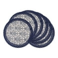 thumbnail image 1 of Rustic Placemats Set of 6  Placemats for Dining Table Decor Indoor Outdoor Washable Kitchen Table Mat with Lace Trim Blue Porcelain 15inch, 1 of 6