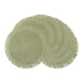 thumbnail image 1 of Rustic Placemats Set of 6 Woven Placemats for Dining Table Decor Round Kitchen Table Mat Wipe Clean Green 15inch, 1 of 6