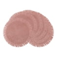 thumbnail image 1 of Rustic Placemats Set of 6 Woven Placemats for Dining Table Decor Round Kitchen Table Mat Wipe Clean Pink 15inch, 1 of 6