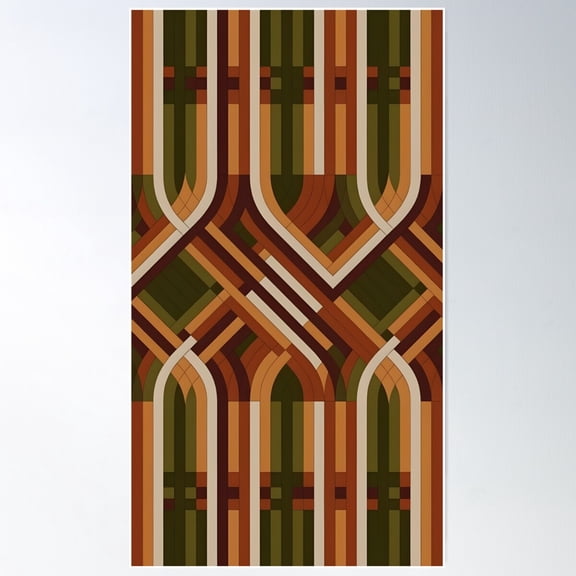 Rustic Plaid Abstract Fall Pattern – Modern Autumn Design For Phone Cases And Decor Poster Wall Art, Modern Wall Decor For Living Room Bedroom, 8x12 UNFRAMED