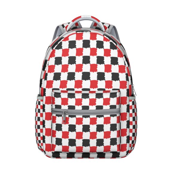 Rustic Plaid Backpack Classic Buffalo Plaid and Abstract Checkered School Bag Stylish Students Travel Backpack