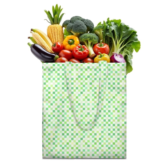Rustic Plaid Foldable Shopping Bag - Eco-Friendly Reusable Tote with Large Capacity & Compact Design