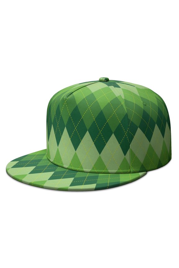 Rustic Plaid Full Panel Cap - Durable Fabric Adjustable Snapback Hat for Men & Women