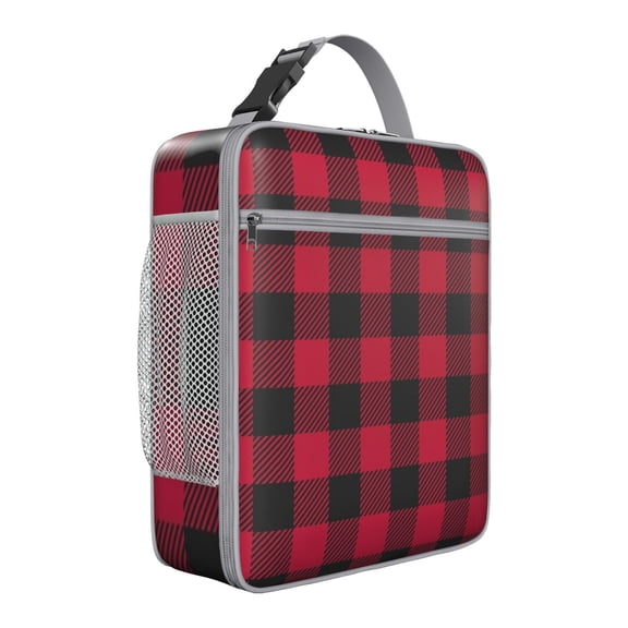 Rustic Plaid Insulated Lunch Bag Box Women Reusable Lunch Bag Water-Resistant Cooler Tote Bag Office Camping