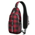 thumbnail image 1 of Rustic Plaid Sling Bag, Retro Checkered Crossbody Backpack with Adjustable Shoulder Strap, Lightweight and Durable for Short Trips and Gym Workouts, 1 of 6