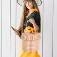 thumbnail image 1 of Rustic Plaid Woven Harvest Basket 8.5"×9.3", Foldable Tassel Decor Handheld Bucket for Fall Home Mantel Entryway Decor Tabletop Display,B, 1 of 9