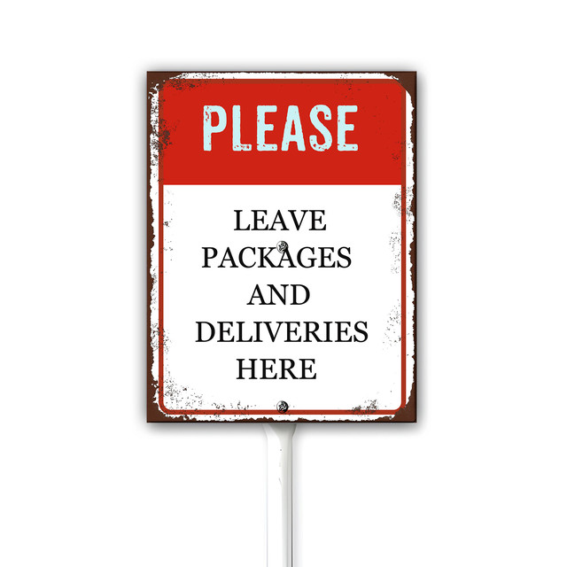 Rustic Packages Sign Rustic Please Leave Packages And Deliveries Here Aluminum Sign With ...