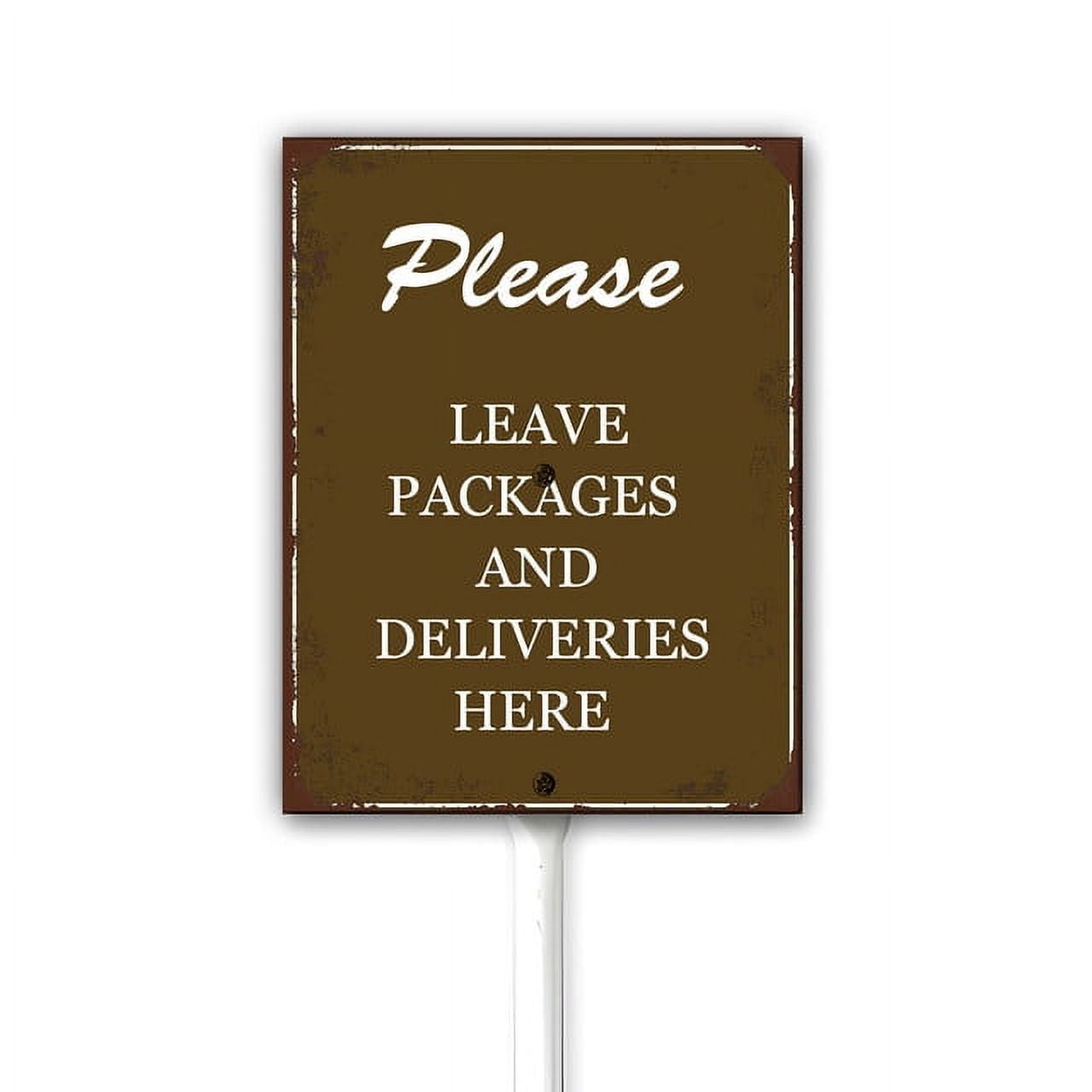 Rustic Packages Sign Rustic Please Leave Packages And Deliveries Here Aluminum Sign With ...