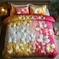 Rustic Plumeria Flower 3-Piece Quilted Bedding Set - Walmart.com
