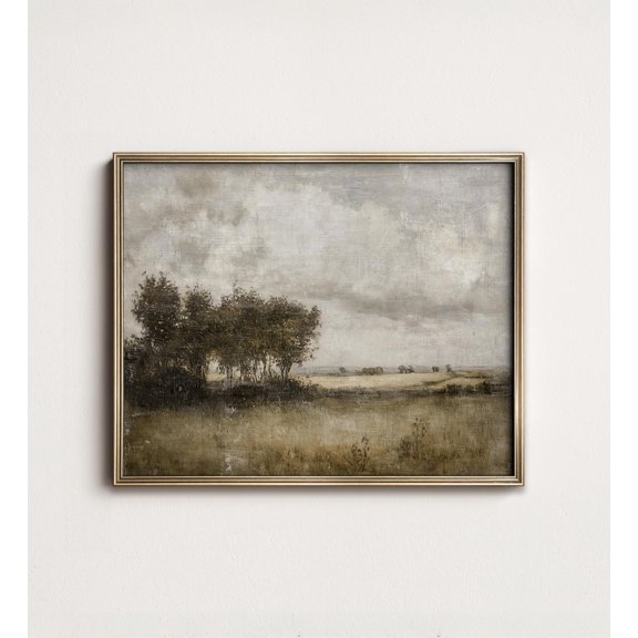 Rustic Pond Reflection Blue Irises Daisies Cottagecore Nature Art Vintage Countryside Landscape Rustic Farmhouse Decor, UNFRAMED Size 16x16