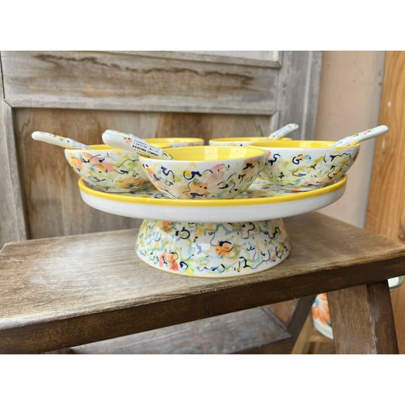 Rustic Pottery for Tapas, Nachos, and Snacks, Handmade Ceramic Serving Set by Paradise Flowers