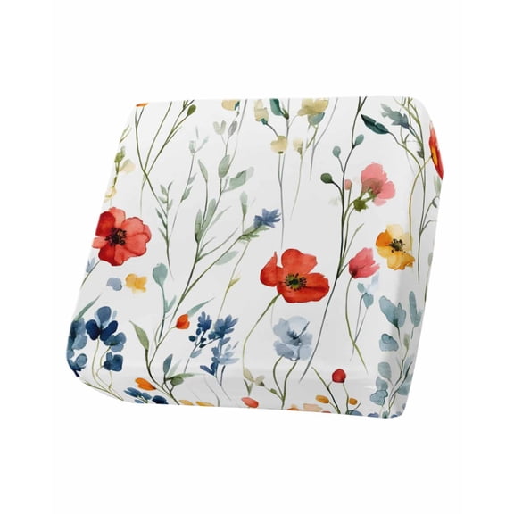 Rustic Pressed Floral Sofa Couch Cushion Covers Washable, Removable Stretchable Sectional Couch Covers,Vintage Multicolor Leaves Floral Slipcovers for L & T Shape Sofa Furniture Protector S Size 1 pc
