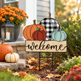 Rustic Fall Thumbnail Rustic Pumpkin Metal Garden Stake for Outdoor Fall and Thanksgiving ...