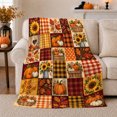 thumbnail image 1 of Rustic Pumpkin Sunflower Patchwork Harvest Farmhouse, Cozy Friendship Quote Scene, Warm Flannel Blanket for Ranch House and Living Room, Art Lovers Thanksgiving Gift, Festive Home Decor, 1 of 9
