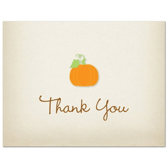 Rustic Pumpkin Thank You Cards and Envelopes - 50 count