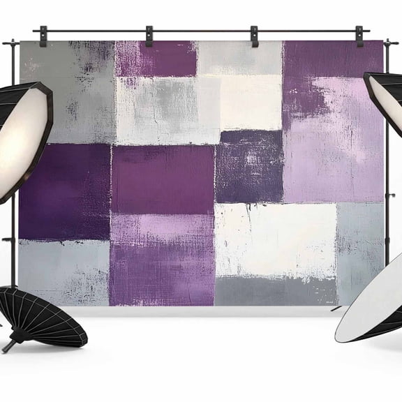 Rustic Purple Backdrop for Photography,Fabric Photo Background Backdrop,Abstract Oil Painting Grunge Art Ombre Photo Booth Background for Portrait Photoshoot Video Wedding Decoration Banner 12x8ft