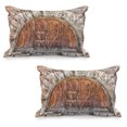 thumbnail image 1 of Rustic Quilted Pillowcover Set of 2, Vintage Historical Door Weatered Elements Past Times Entrance, Standard Queen Size Pillow Cover for Bedroom, 36" x 20", Grey Orange, by Ambesonne, 1 of 1