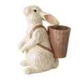 thumbnail image 1 of Rustic Rabbit Woven Flowerpot Ornament - Adorable Bunny Planter Sculpture with Backpack Basket, Handcrafted Resin Rabbit Holding Woven Pot, Farmhouse Spring Easter Home Garden Shelf Decoration, 1 of 5