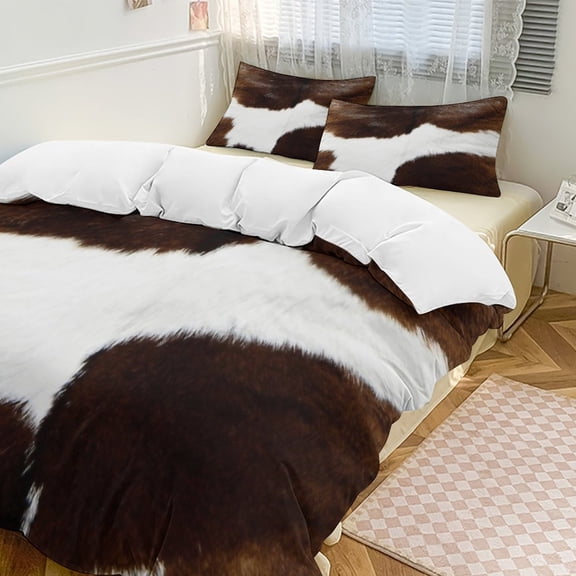 Rustic Ranch Cow Print Duvet Cover Set Bedding Set Polyester Quilt Cover for Bedroom Decoration
