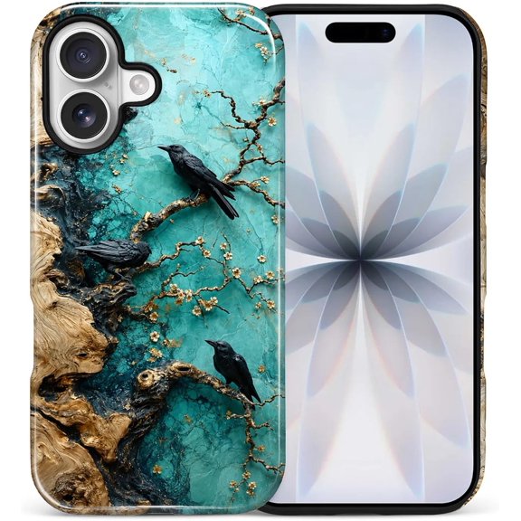 Rustic Raven Gothic Phone Case Compatible with iPhone 17, Decorative Printed Design, Shockproof Protection, Scratch Protection, Dual-Layer Construction