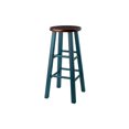 thumbnail image 1 of Rustic Recluse 29" Bar Stool Rustic Teal w/ Walnut Seat, 1 of 5