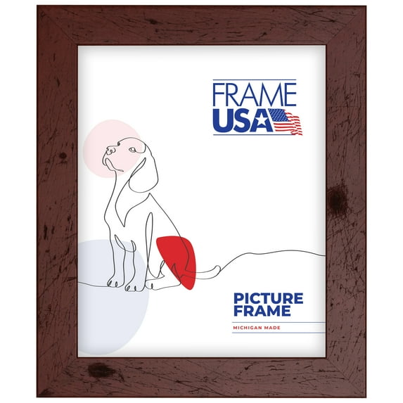14x19 Picture Frame, Red Rustic I Style 26010, 1.25 Inch MDF with Plexiglass, Wall Display