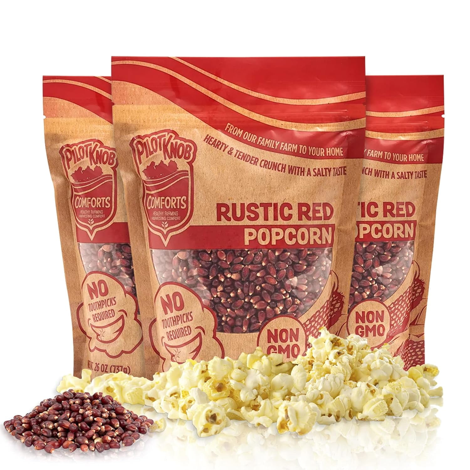 Rustic Red Gourmet corn Kernels for corn Machines, Microwave and Air